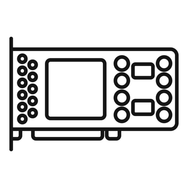 Gpu Kártya Ikon Körvonalvektor Számítógépes Kép Hűtőfolyadék Pci — Stock Vector