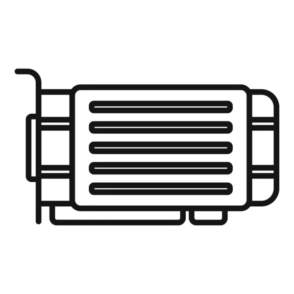 Umrissvektor Für Grafikkarten Symbole Gpu Spanplatten — Stockvektor