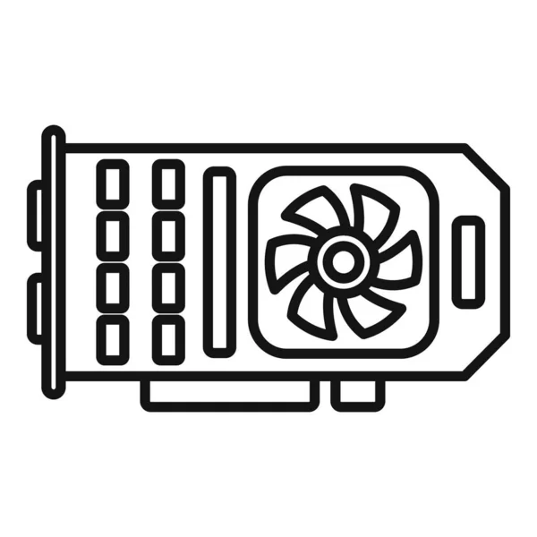 Gpu Exibir Ícone Contorno Vetor Vídeo Computador Chip Cpu —  Vetores de Stock