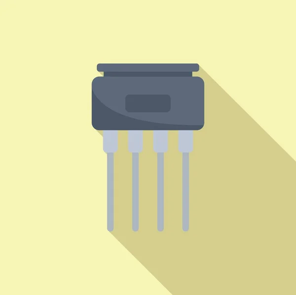 Icône Résistance Vecteur Plat Circuit Électrique Puce Électronique — Image vectorielle