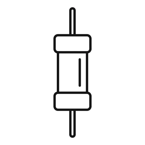 Microchip Resistor Ícone Contorno Vetor Circuito Elétrico Computador Central — Vetor de Stock
