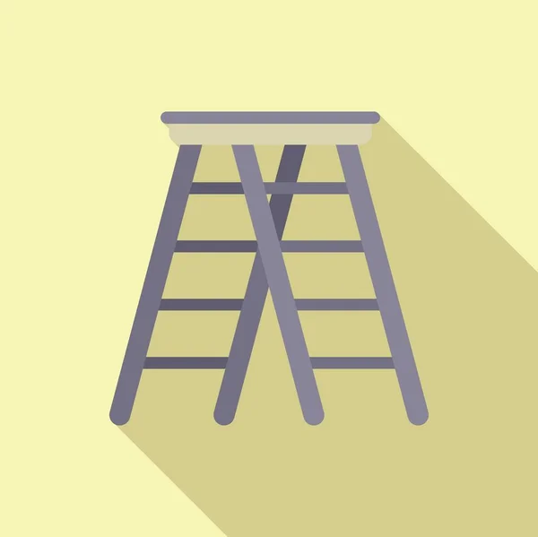 Ícone Escada Construção Vetor Plano Passo Madeira Escada Metal —  Vetores de Stock
