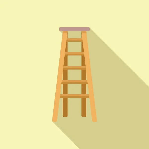 木梯子图标平面矢量 建筑楼梯 安全支架 — 图库矢量图片