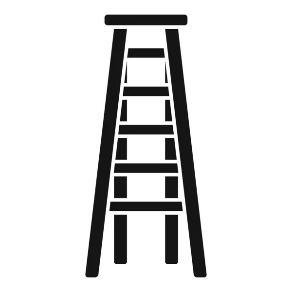 Icône Échelle Bois Vecteur Simple Escalier Construction Support Sécurité — Image vectorielle