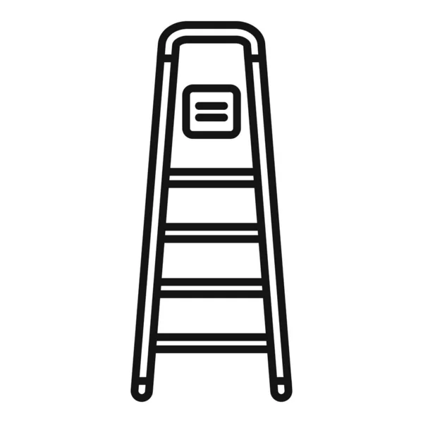 Escada Ícone Escada Contorno Vetor Construção Madeira Ferramenta Portátil — Vetor de Stock