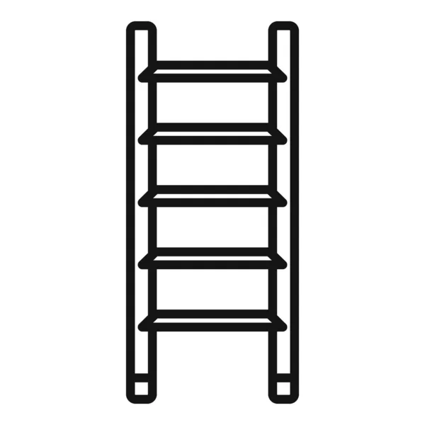 Вектор Контура Иконки Лестницы Безопасности Лестничный Металл Рабочий Помещении — стоковый вектор