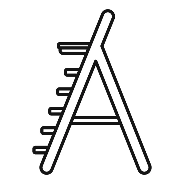 Περίγραμμα Διανύσματος Εικονιδίου Σκάλας Βήμα Σκάλα Ξύλινο Μέταλλο — Διανυσματικό Αρχείο