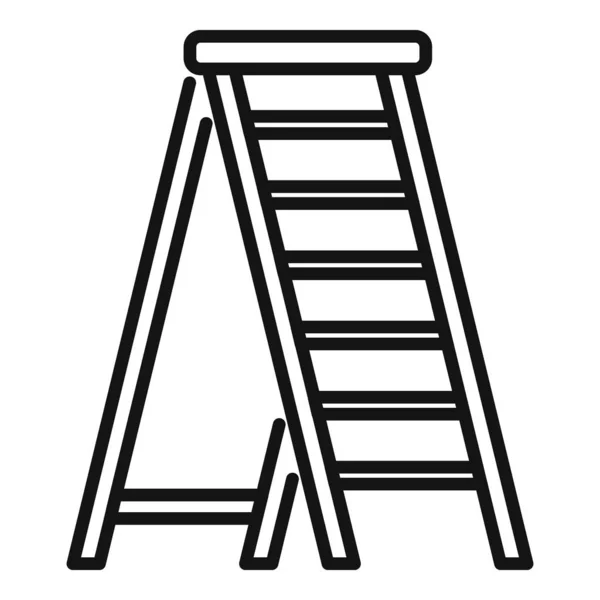 Побутові Сходи Значок Контуру Вектор Крок Будівництва Сходи Металеві — стоковий вектор