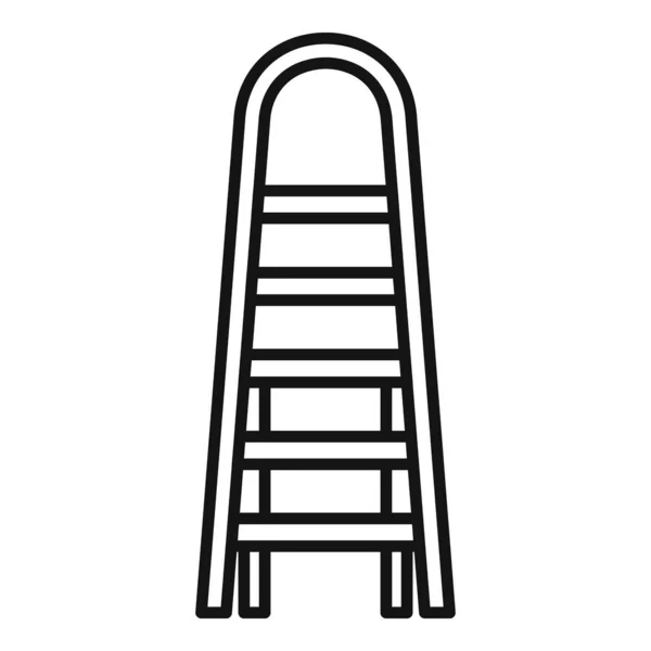 Wall Ladder Icon Outline Vector Wood Tool Portable Indoor — Stock Vector
