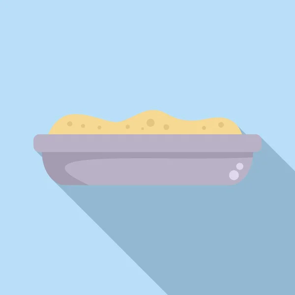 マッシュポテトアイコンフラットベクトル ポテトフード 皿バター — ストックベクタ