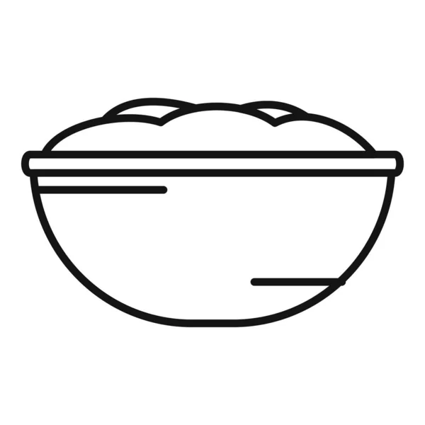 Вектор Контуру Значка Вареної Картоплі Маш Їжу Ложка Їжі — стоковий вектор