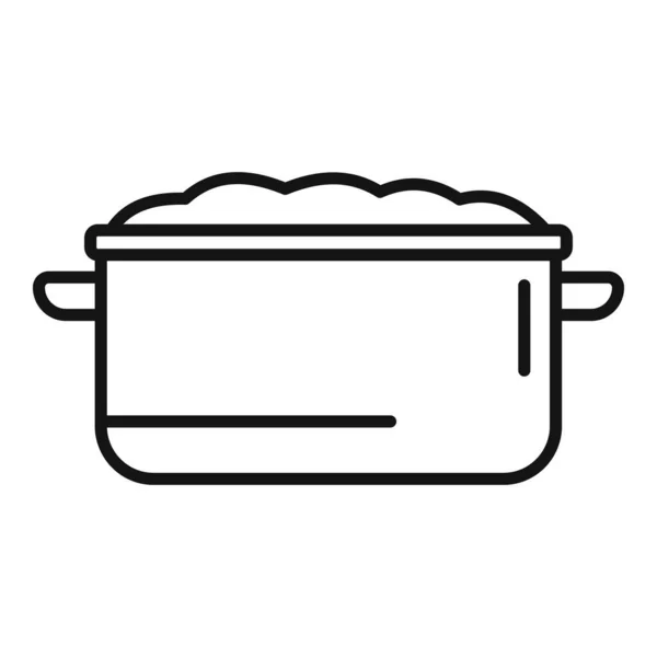 Mash Pomme Terre Plat Icône Contour Vecteur Nourriture Bouillie Nutrition — Image vectorielle