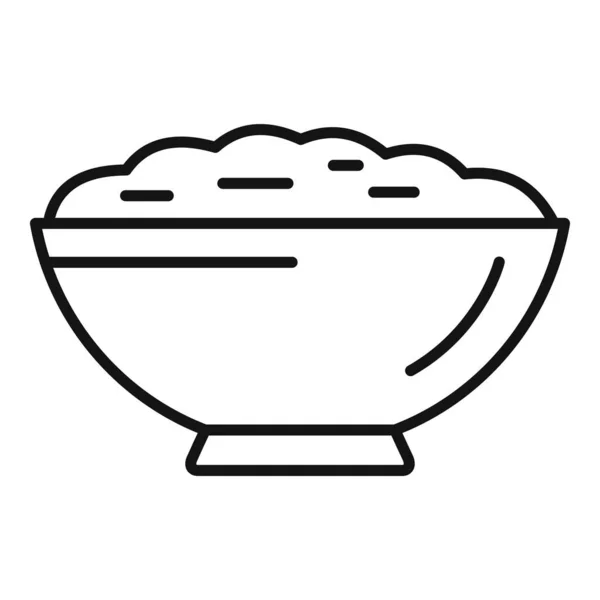 Kartoffelstampfer Icon Umrissvektor Lebensmittel Pürieren Schüsselmahlzeit — Stockvektor