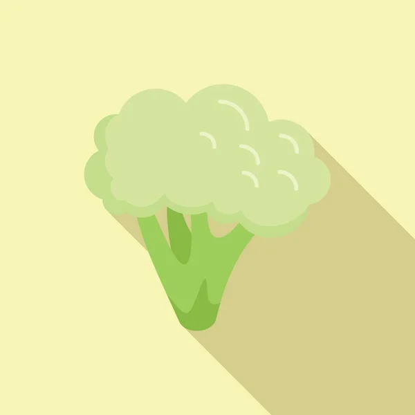 Kawaii花椰菜图标扁平矢量 蔬菜花椰菜 沙律植物 — 图库矢量图片