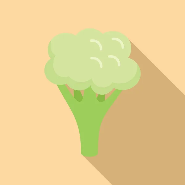 Piece Brokoli Ikon Vektor Datar Makanan Kubis Vegan Manis - Stok Vektor