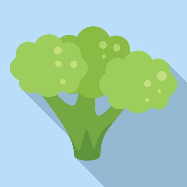 ブロッコリーヘッドアイコンフラットベクトル 野菜のキャベツ 植物サラダ — ストックベクタ