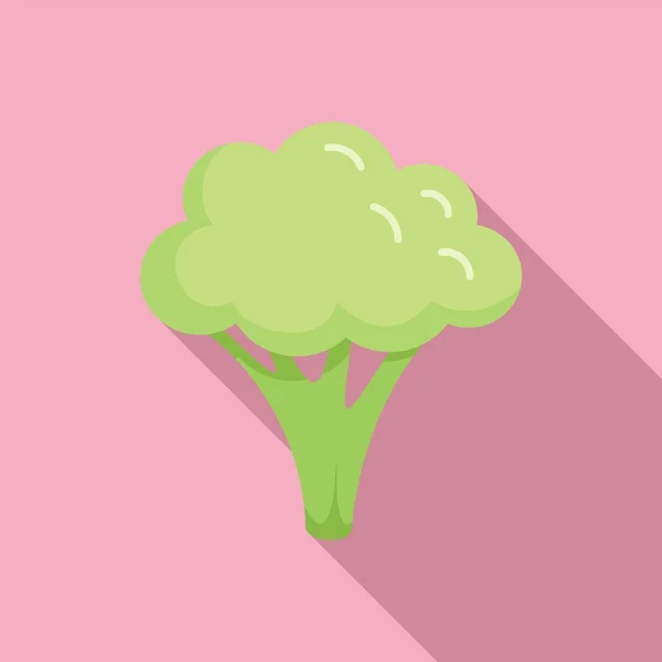 干净的花椰菜图标扁平载体 卷心菜植物沙拉 — 图库矢量图片