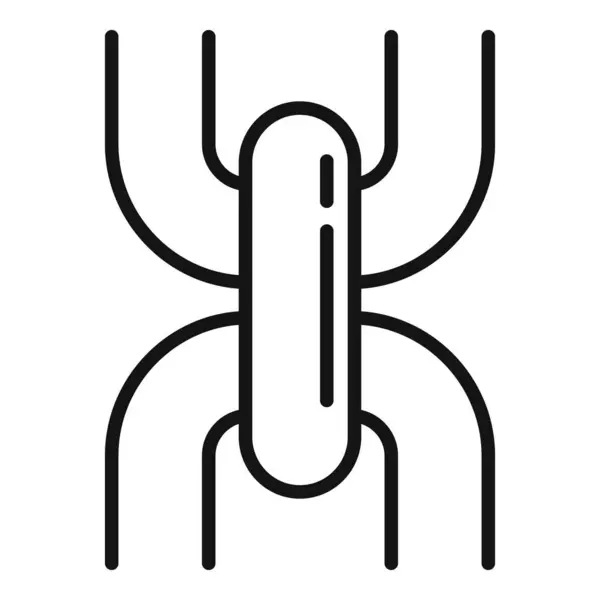 Ікона Бізнес Ланцюга Окреслює Вектор Металева Система Інтернет Кнопка — стоковий вектор
