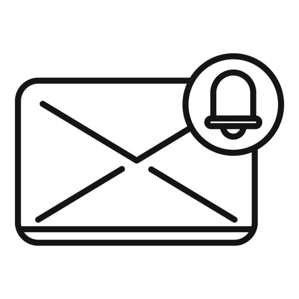 Mail Pictograma Clopot Contura Vector Abonează Mesaj Scrisoare Notificare — Vector de stoc