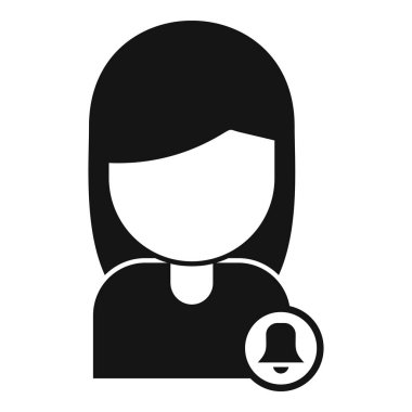 Kadın çalışma saati simgesi basit bir vektör. Ofis zamanı. Uzak görev