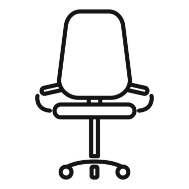 Çalışma koltuğu ikon ana hatları vektörü. Ofis zamanı. Bireysel işçi