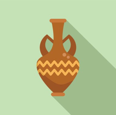 Yunan amforo simgesi düz vektörü. Vazo çömleği. Yunanistan kavanozu