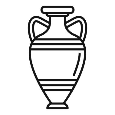 Eski amforo simgesi ana hat vektörü. Yunan otu. Kavanoz Yunanı