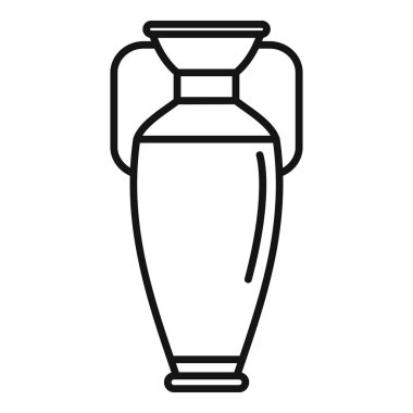 Tasarım amforo ikon ana hatları vektörü. Vazo kavanozu. Roma sürahisi