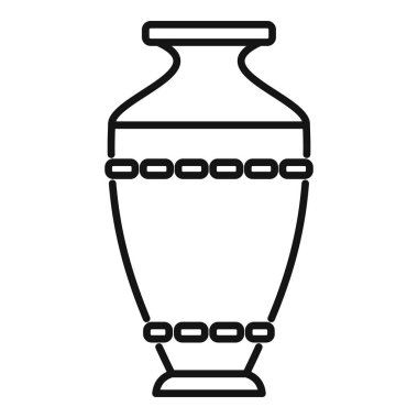 Sergi amforo ikon ana hatları vektörü. Eski bir vazo. Seramik kap