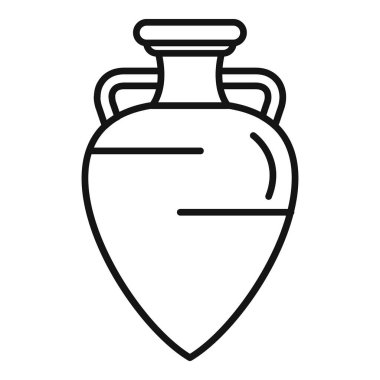 Tarih amforo simgesi düz vektörü. Yunan otu. Klasik sanat.