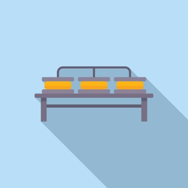 Taze peynir çizgisi ikonu düz vektör. Süt fabrikası. Yemek ineği