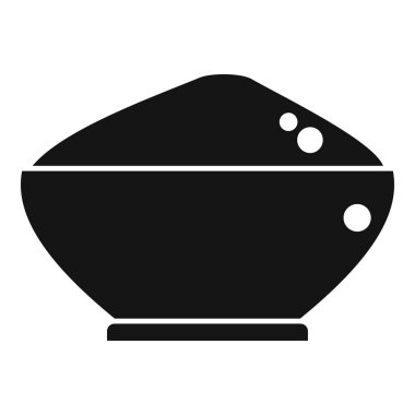 Süt çorbası ikonu basit bir vektör. Peynir üretimi. İnek maması.