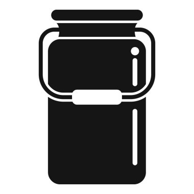 Süt kabı simgesi basit vektör. Yiyecek üretimi. Tereyağı süreci