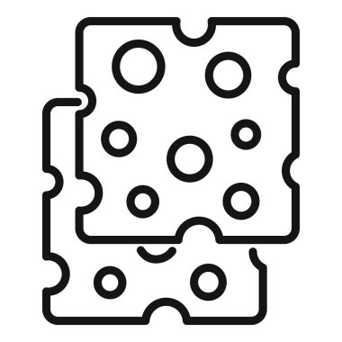 Peynir dilimi taslak vektörü. Süt üretimi. Çiftlik yemeği