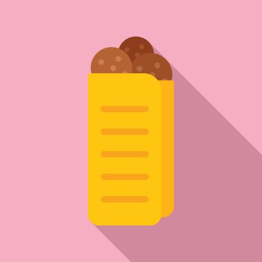 Falafel pita ikonu düz vektör. Arap yemekleri. Yeni cep.