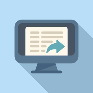 Çevrimiçi rapor simgesi düz vektör. Grafik çizelgesi. Liste diyagramı