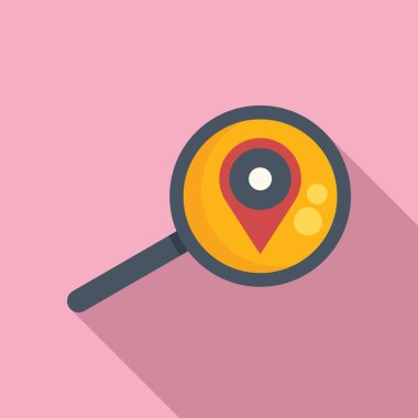 Konum simgesini düz vektöre odakla. Müşteri dijital. Avcı başı