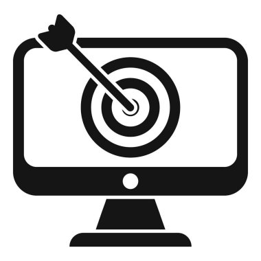 Çevrimiçi hedef simgesi basit vektör. Reklam grubu. Müşteri şirketi.