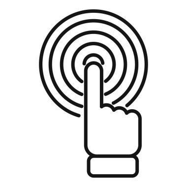 Hedef simge çizgisi vektörüne bas. İnsanlar seo yapar. Müşteri reklamı