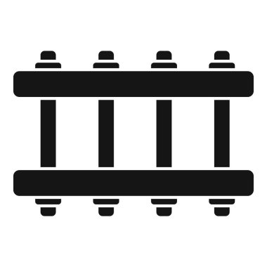 Demiryolu simgesi basit vektör. Tren platformu. Metro metrosu