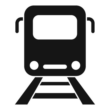 Tren simgesini basit bir vektörle durdur. Metro bloğu. Platform istasyonu