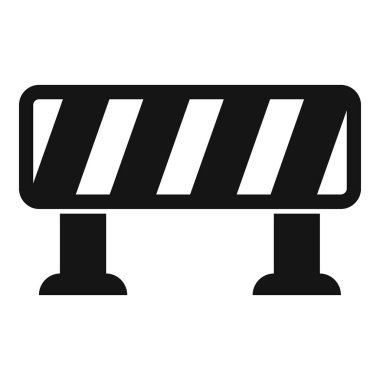 Demiryolu bariyeri simgesi basit bir vektör. Şehir merkezi. Seyahat bileti.