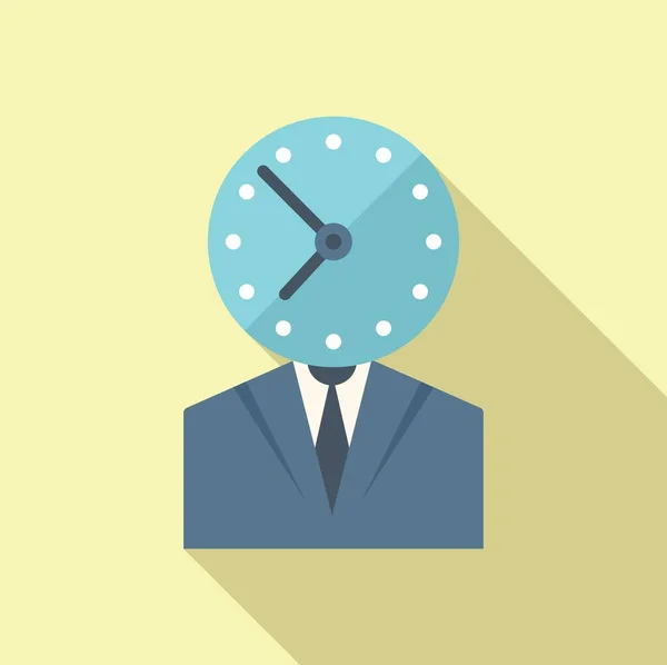 Ícone Hora Trabalho Negócios Vetor Plano Hora Escritório Trabalhador Remoto — Vetor de Stock