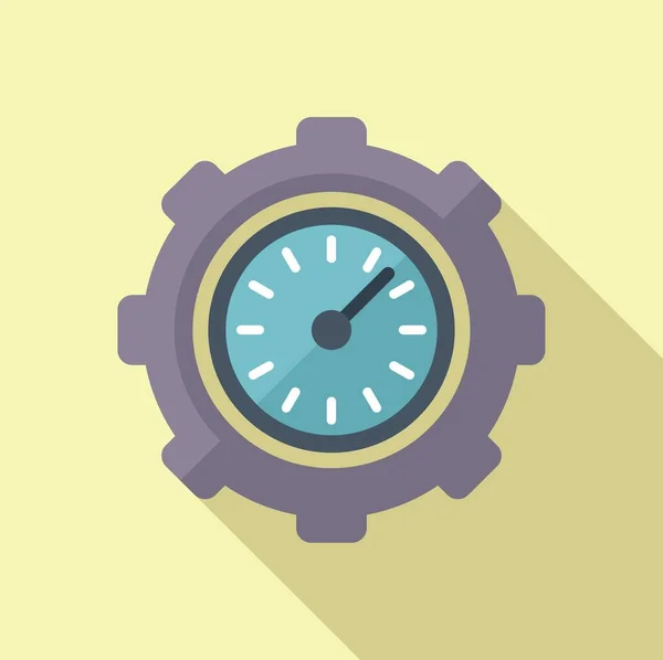 Work Clock Icon Flat Vector Work Time Home Schedule — Stock Vector