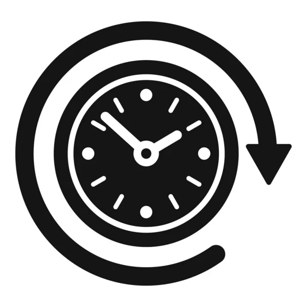Icono Tiempo Remoto Vector Simple Trabajo Oficina Hora Del Reloj — Archivo Imágenes Vectoriales