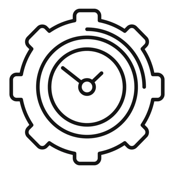 Вектор Контурів Піктограм Робочого Годинника Робочий Час Домашній Розклад — стоковий вектор