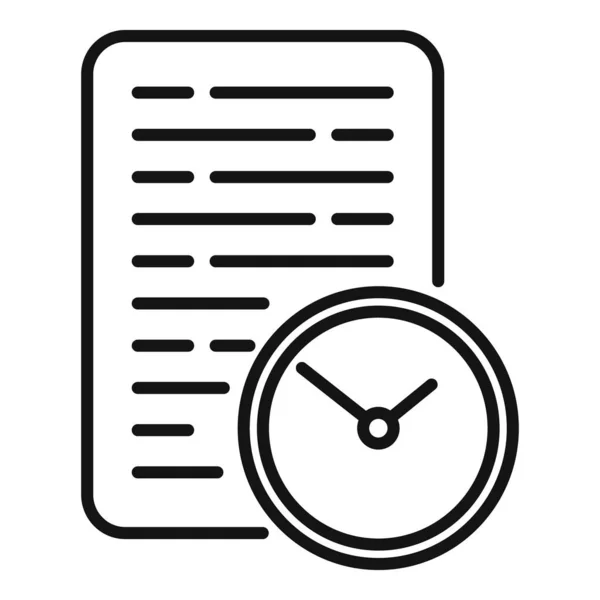Εικονίδιο Περίγραμμα Εγγράφου Διάνυσμα Ώρα Για Γραφείο Πρόγραμμα Στο Σπίτι — Διανυσματικό Αρχείο