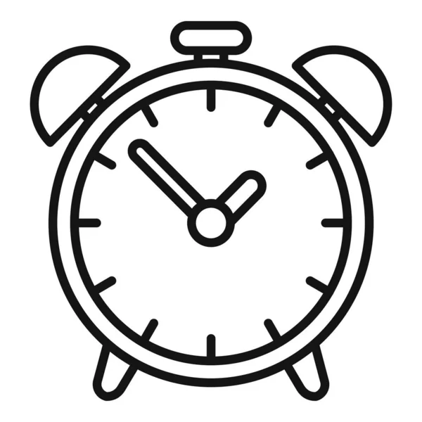 Alarm Saat Simgesi Ana Hatları Vektörü Ofis Zamanı Uzaktan Çalışan — Stok Vektör