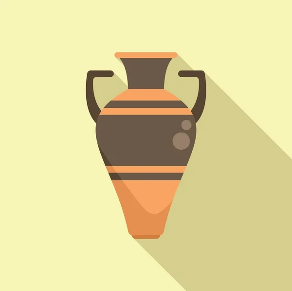 Amphora Jar Icon Flat Vector Vase Pot Rome Jug — Stock Vector