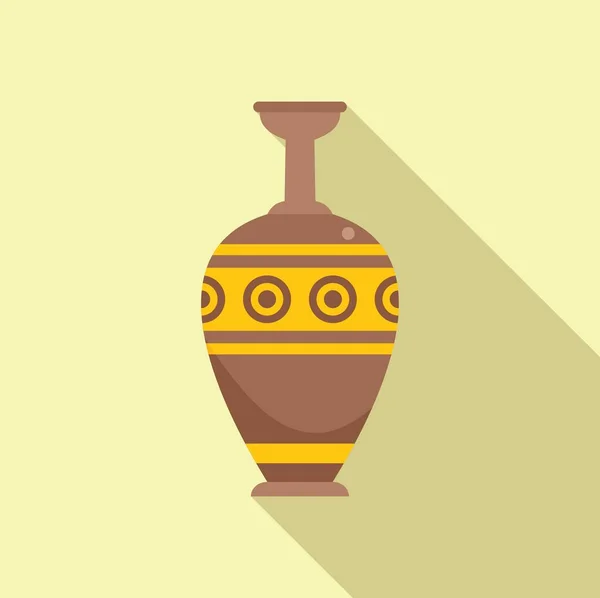 Urne Icône Vecteur Plat Pot Vase Vieilles Poteries — Image vectorielle